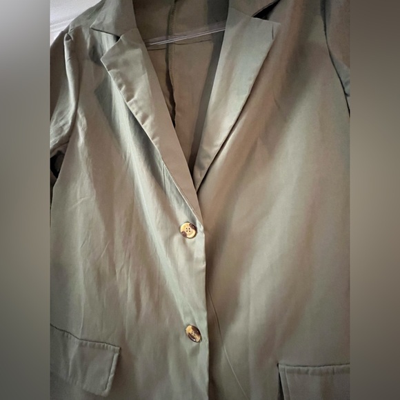 SHEIN Sage Green Blazer with Gold Buttons - Picture 2 of 5